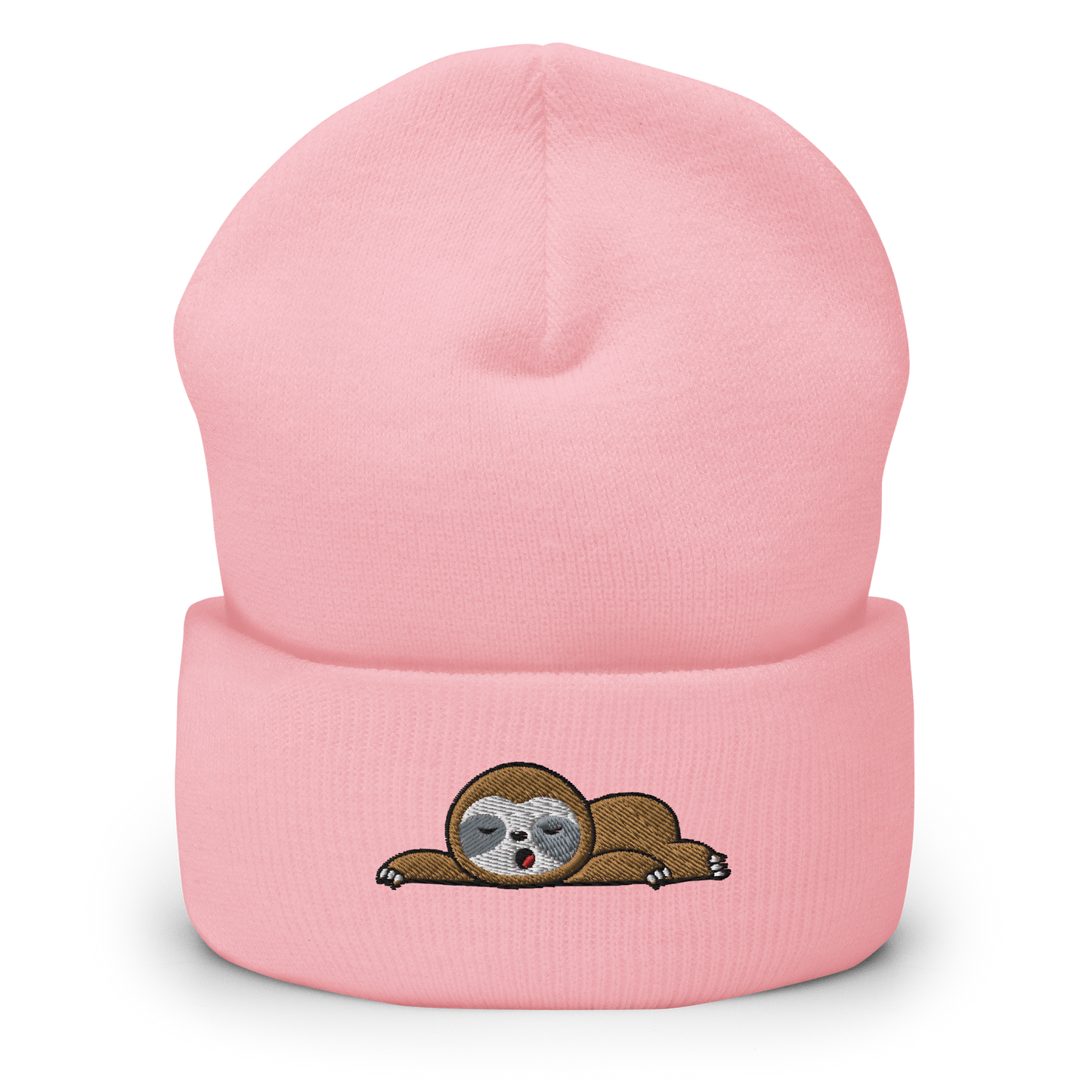 Sleeping Sloth Cuffed Beanie