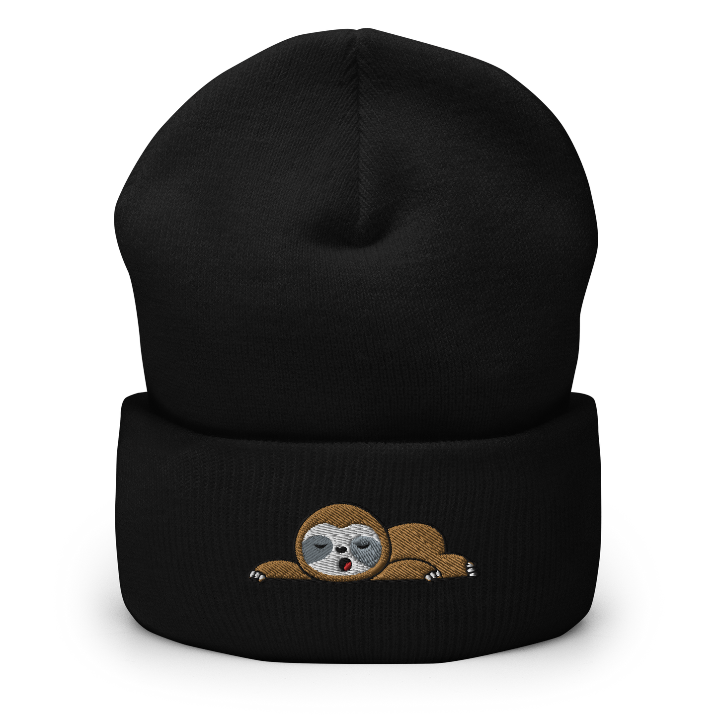 Sleeping Sloth Cuffed Beanie