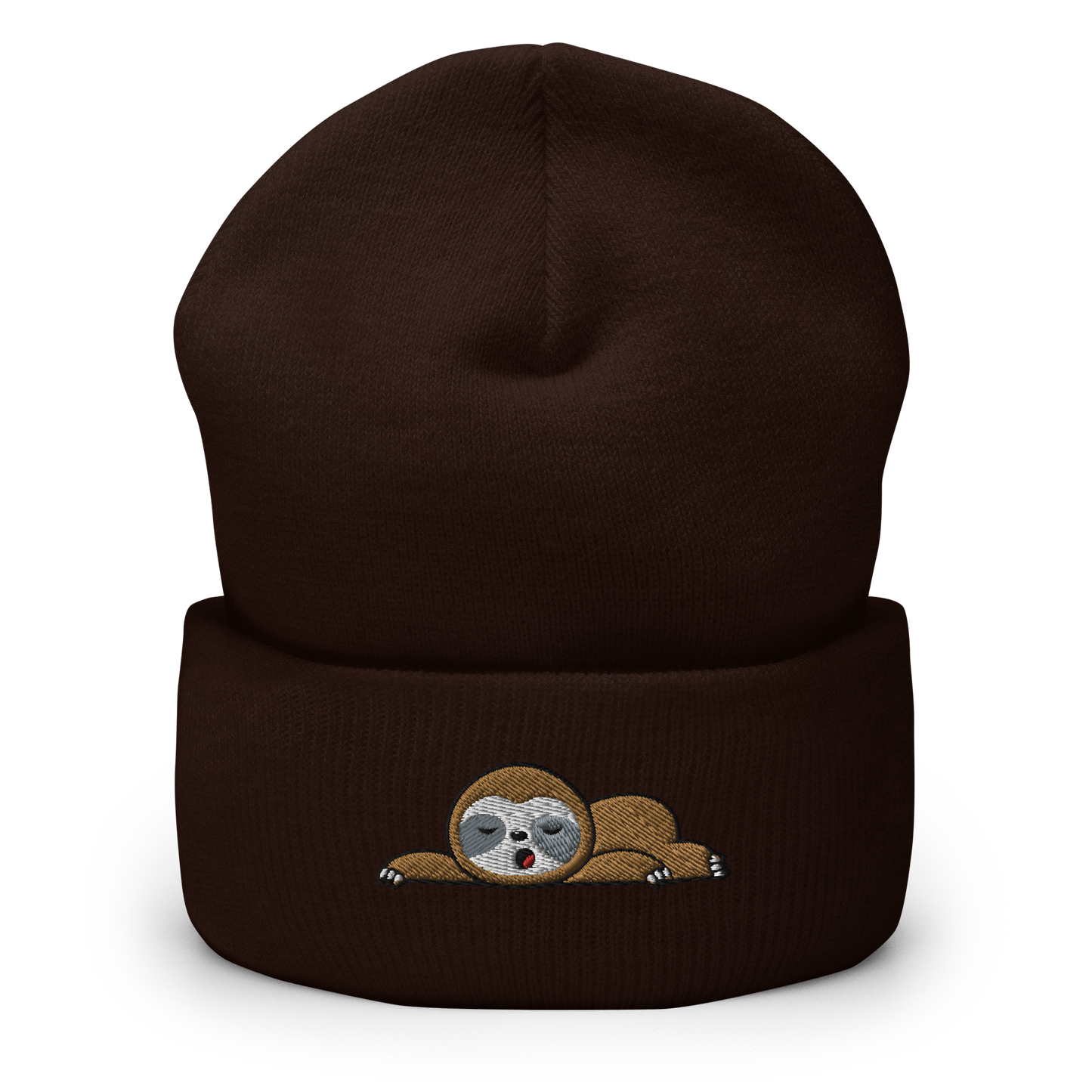 Sleeping Sloth Cuffed Beanie