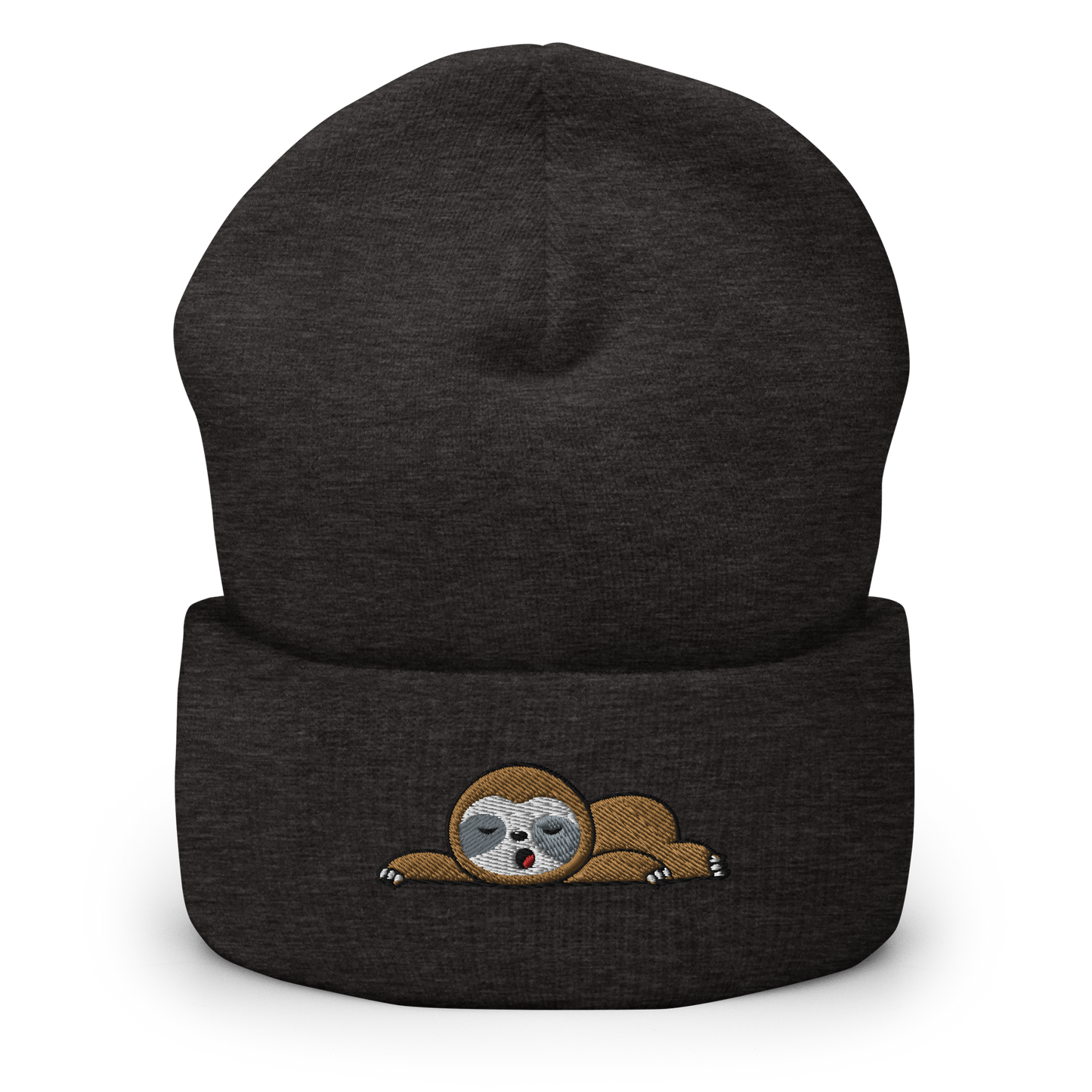 Sleeping Sloth Cuffed Beanie