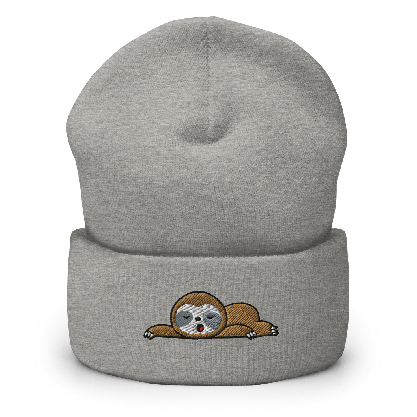 Sleeping Sloth Cuffed Beanie