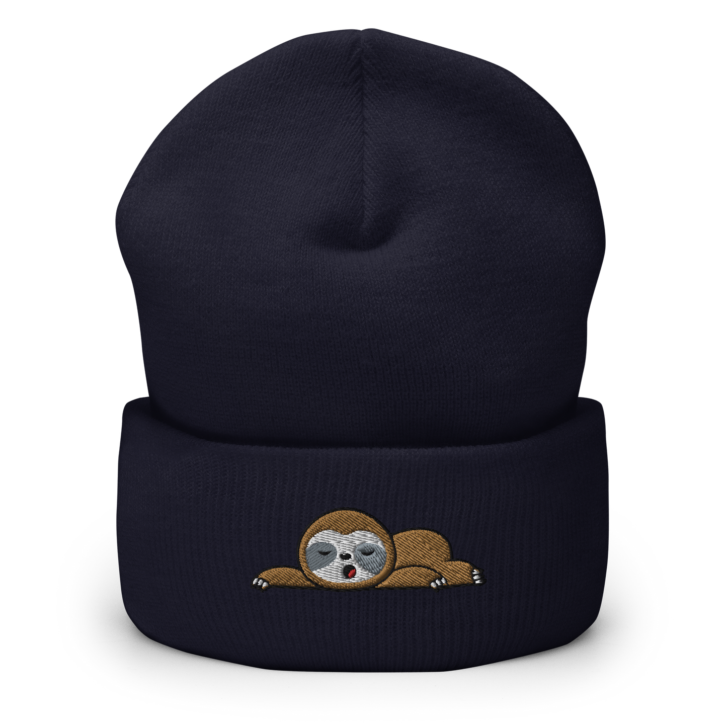 Sleeping Sloth Cuffed Beanie