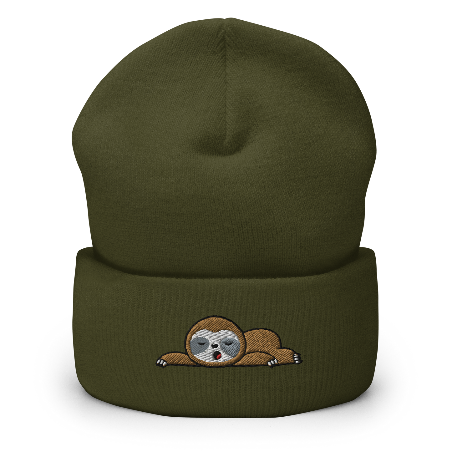 Sleeping Sloth Cuffed Beanie
