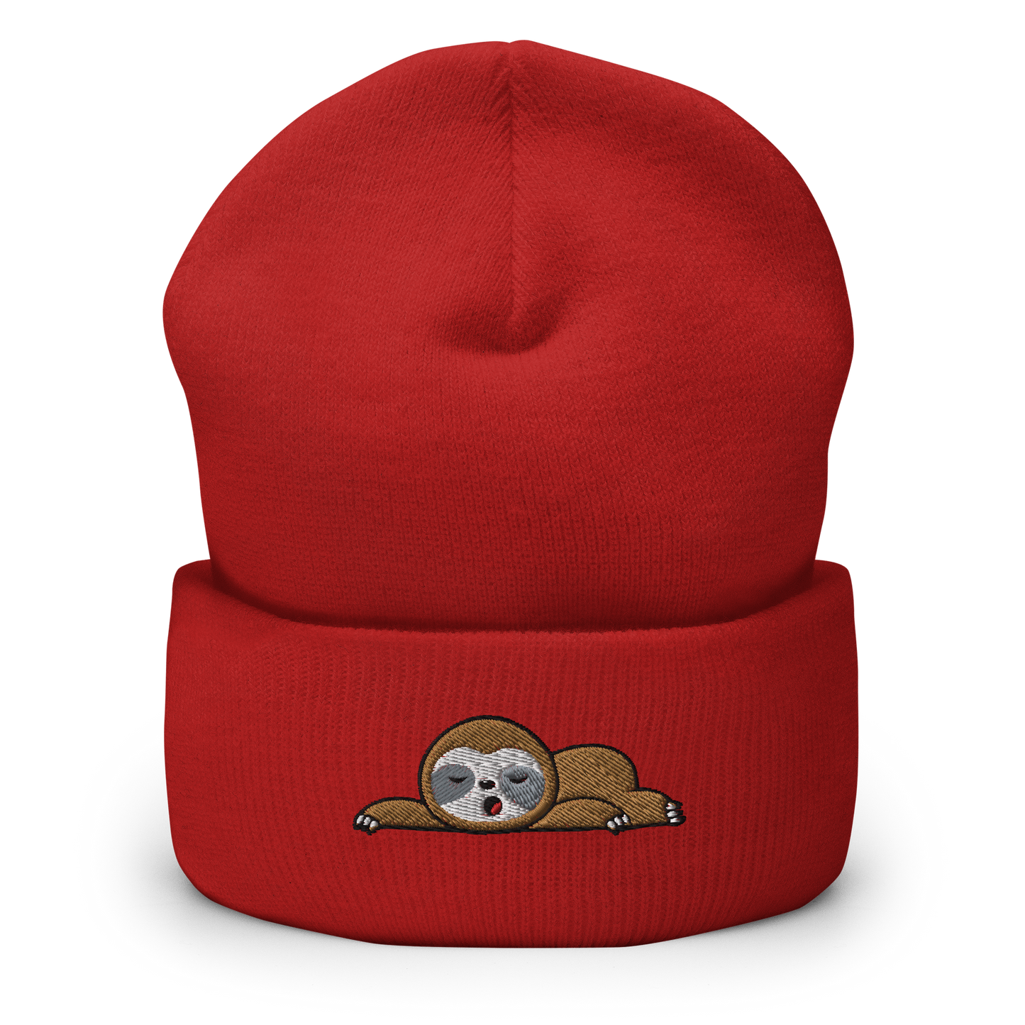 Sleeping Sloth Cuffed Beanie
