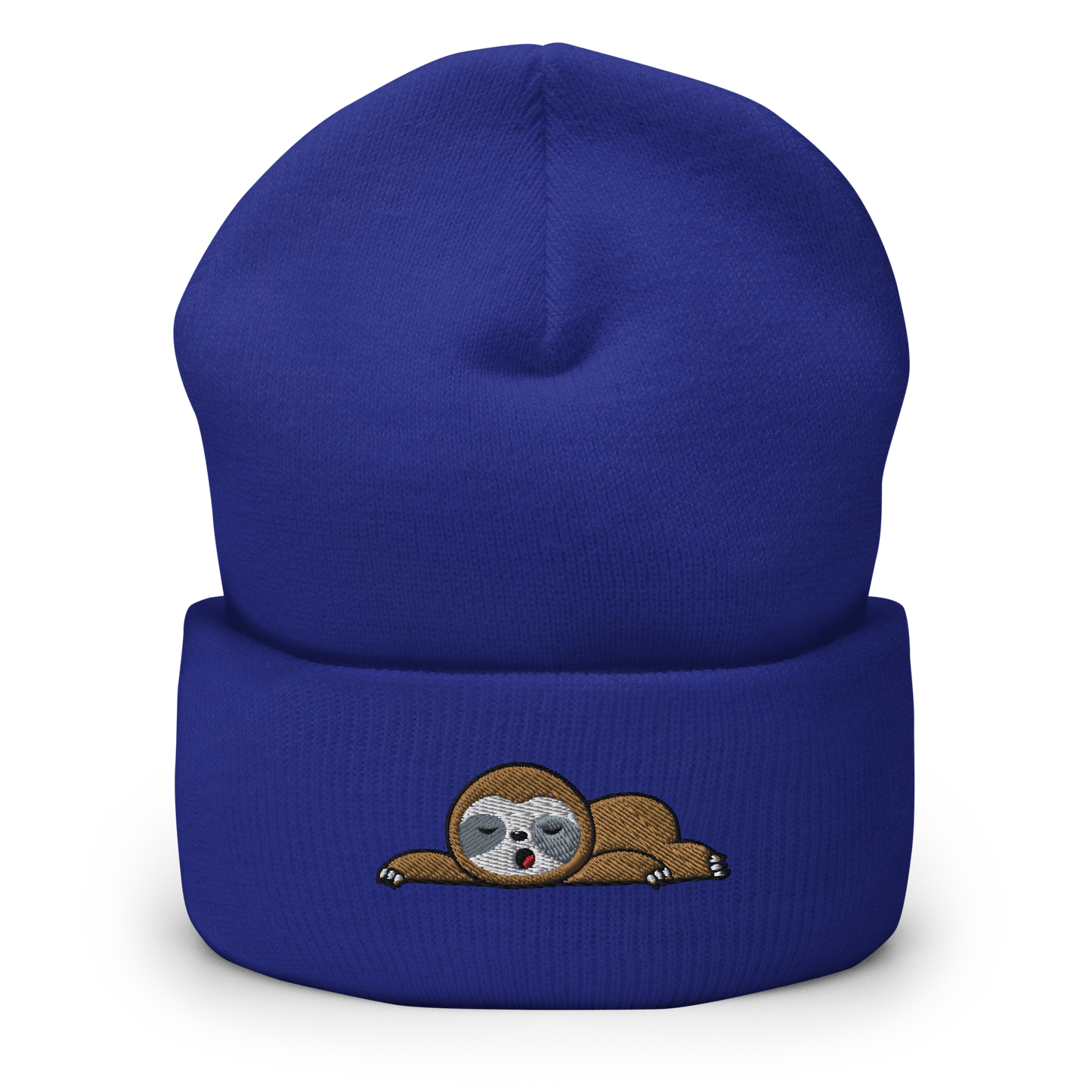 Sleeping Sloth Cuffed Beanie