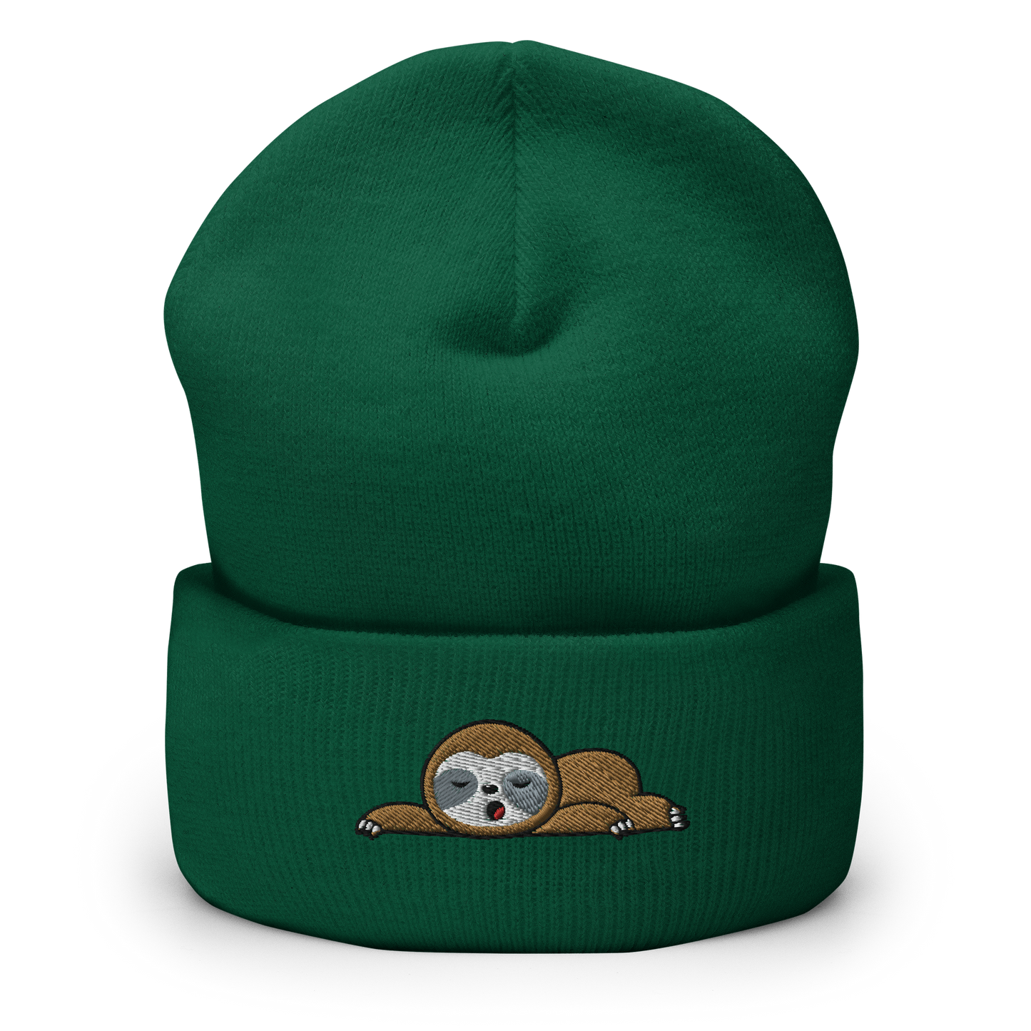 Sleeping Sloth Cuffed Beanie